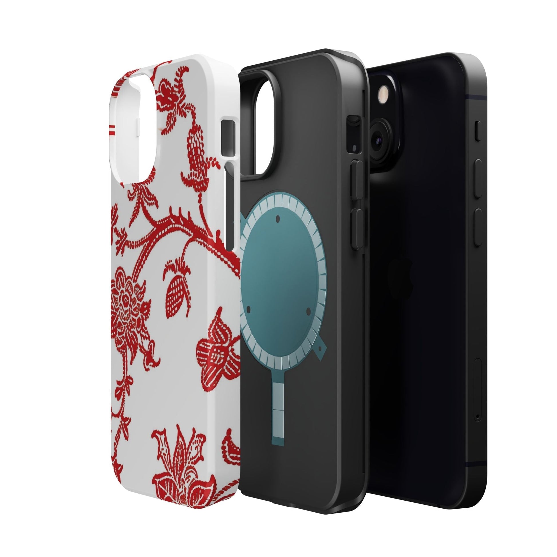Floral Red Toile Magnetic Impact Phone Case - DIGITAL X