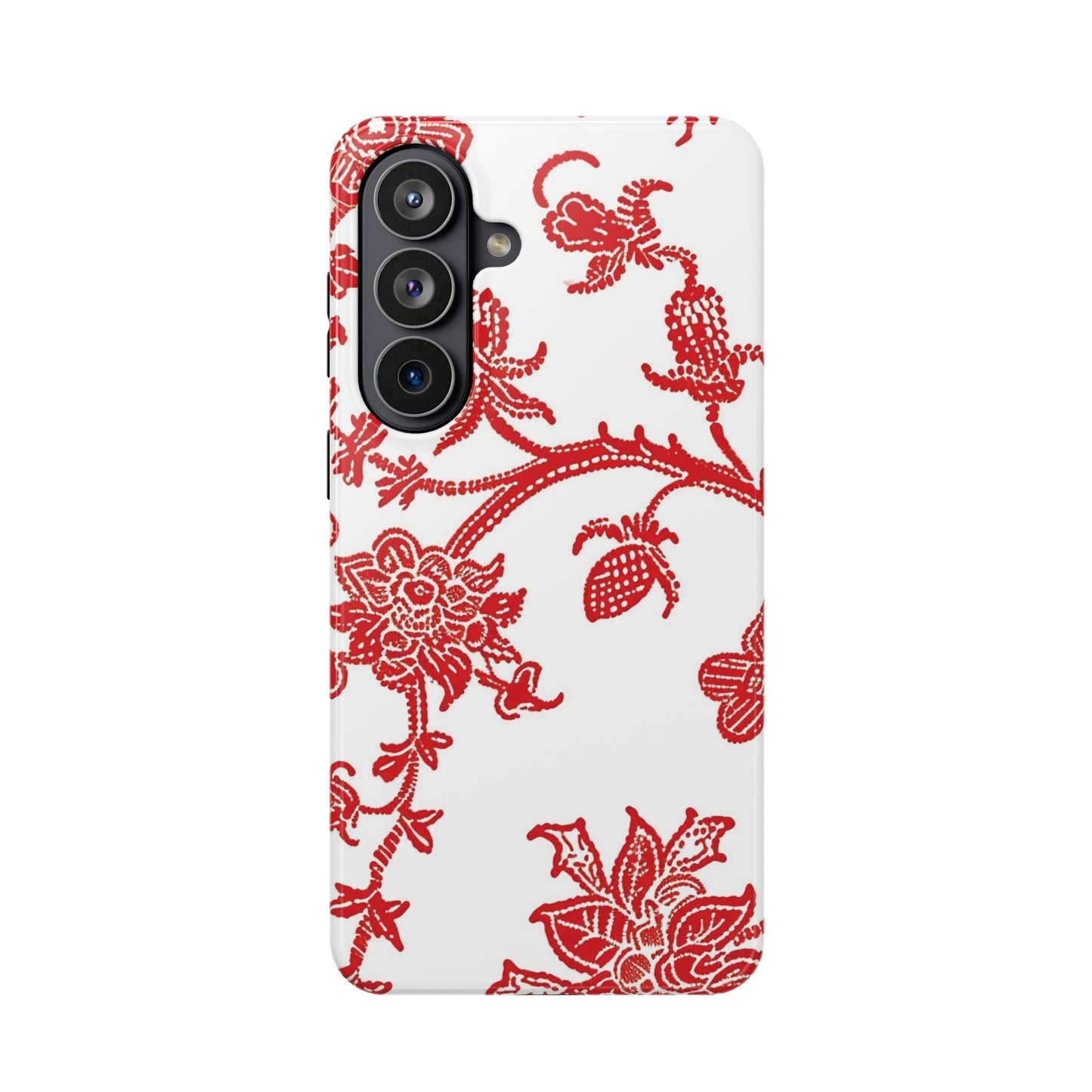 Floral Red Toile Magnetic Impact Phone Case - DIGITAL X