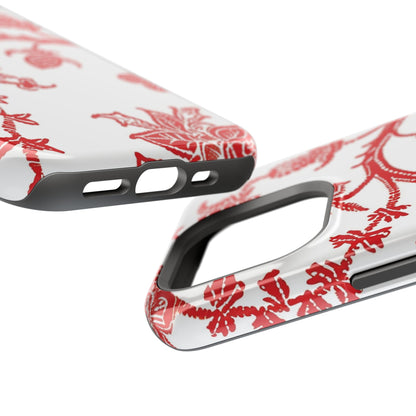 Floral Red Toile Magnetic Impact Phone Case - DIGITAL X