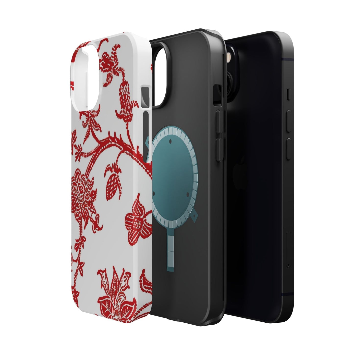 Floral Red Toile Magnetic Impact Phone Case - DIGITAL X