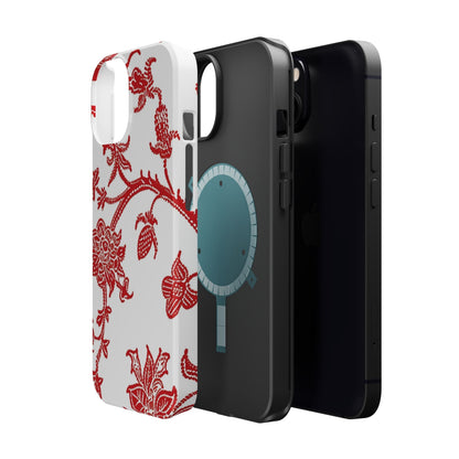Floral Red Toile Magnetic Impact Phone Case - DIGITAL X