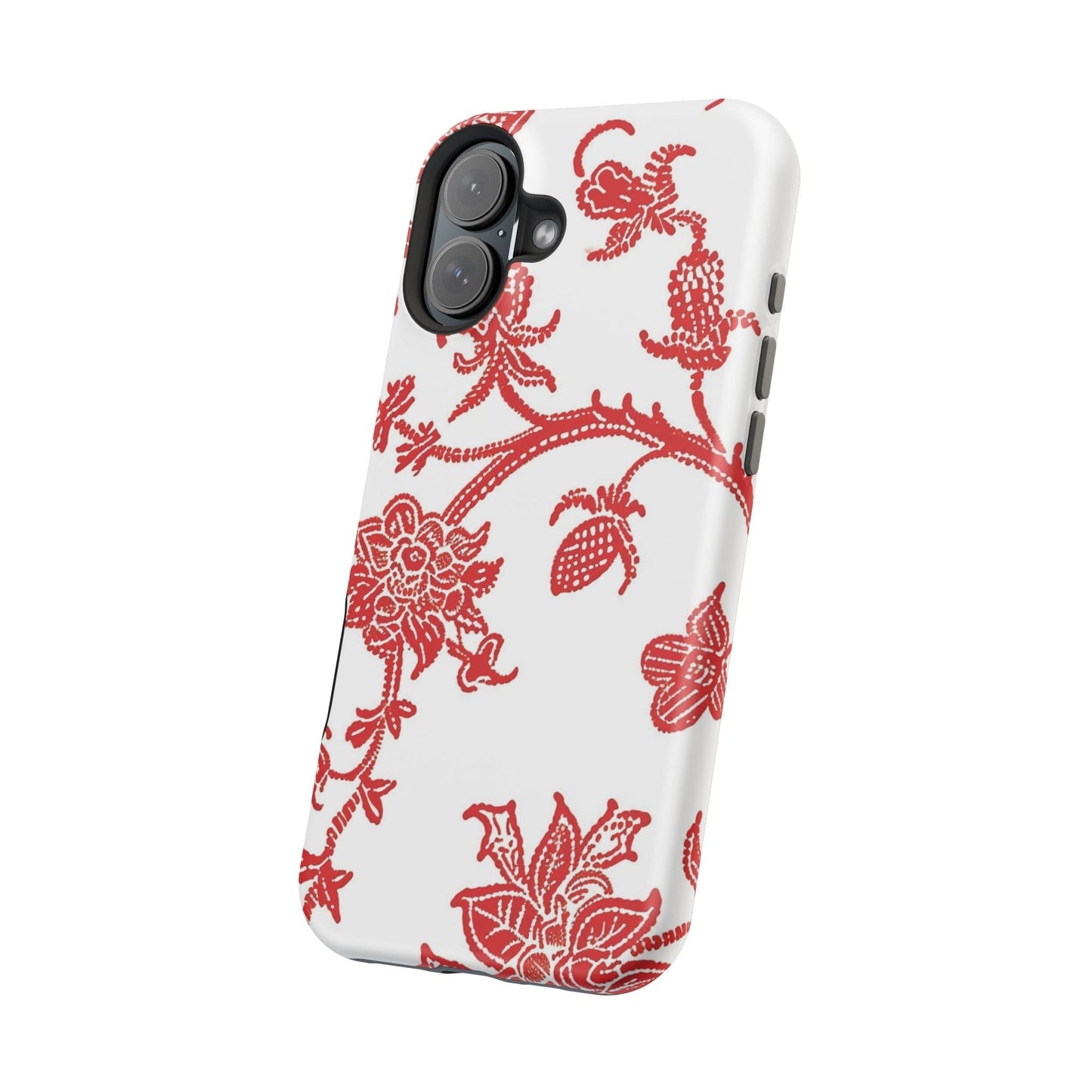 Floral Red Toile Magnetic Impact Phone Case - DIGITAL X