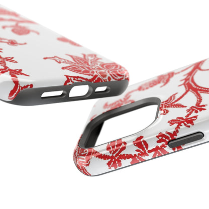 Floral Red Toile Magnetic Impact Phone Case - DIGITAL X