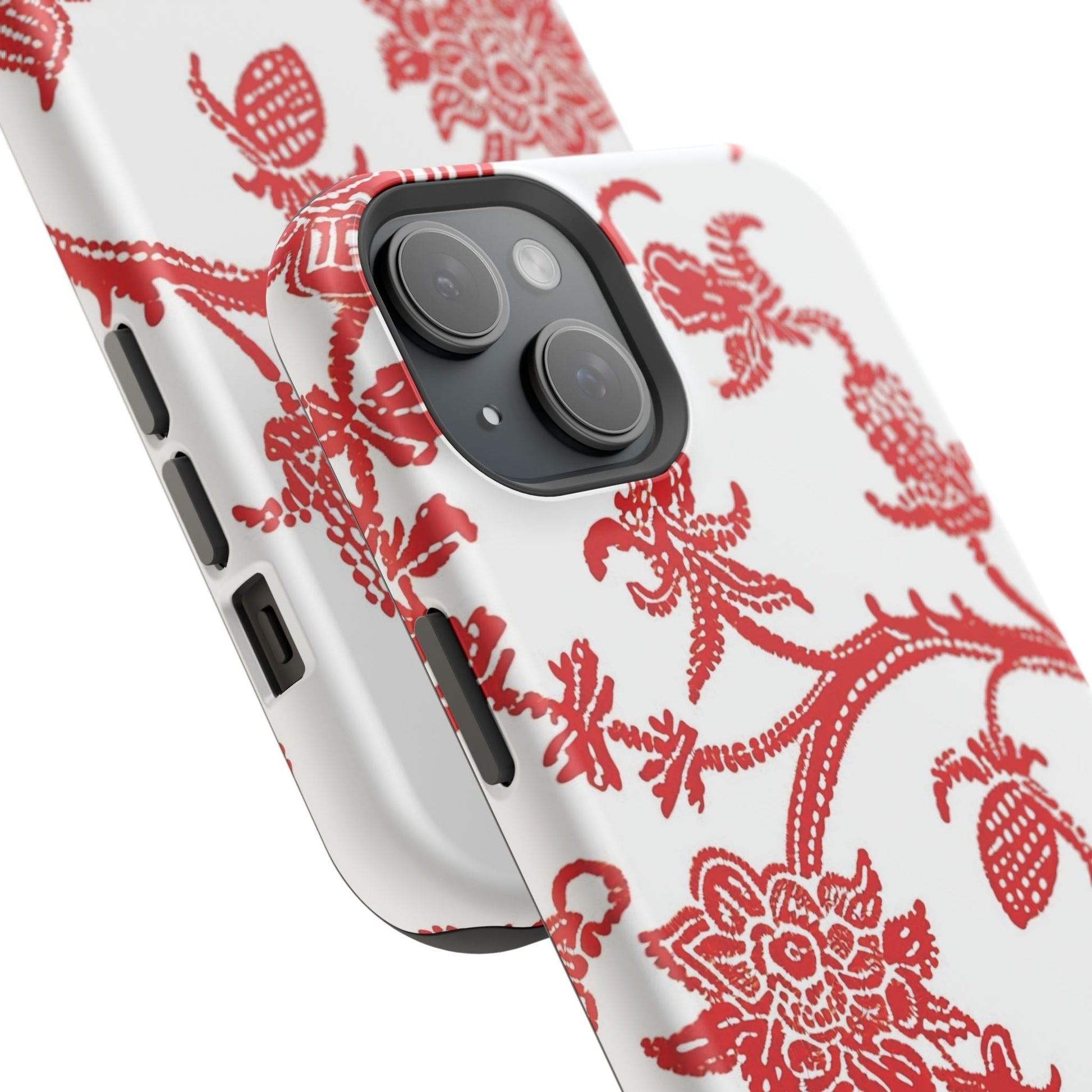 Floral Red Toile Magnetic Impact Phone Case - DIGITAL X