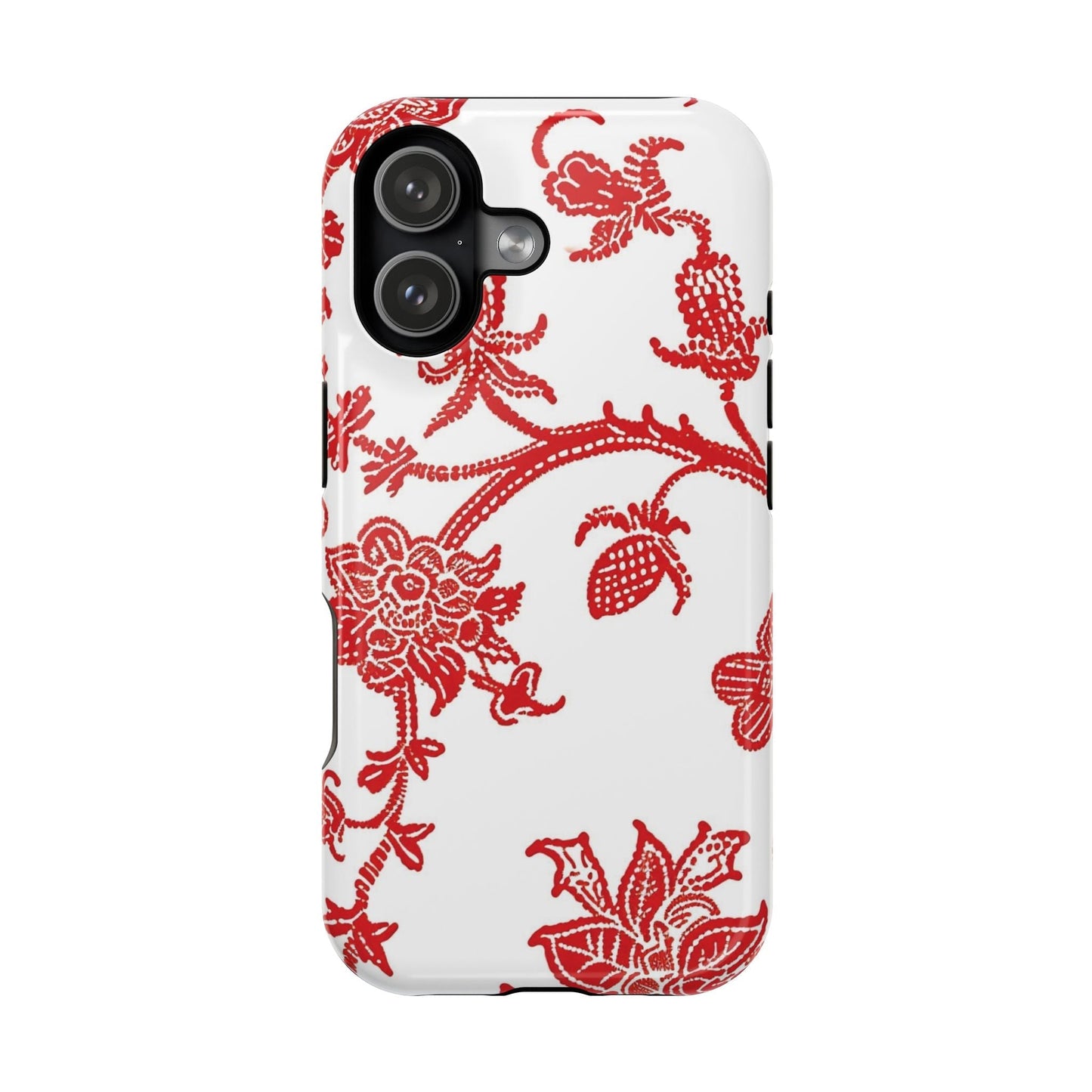Floral Red Toile Magnetic Impact Phone Case - DIGITAL X