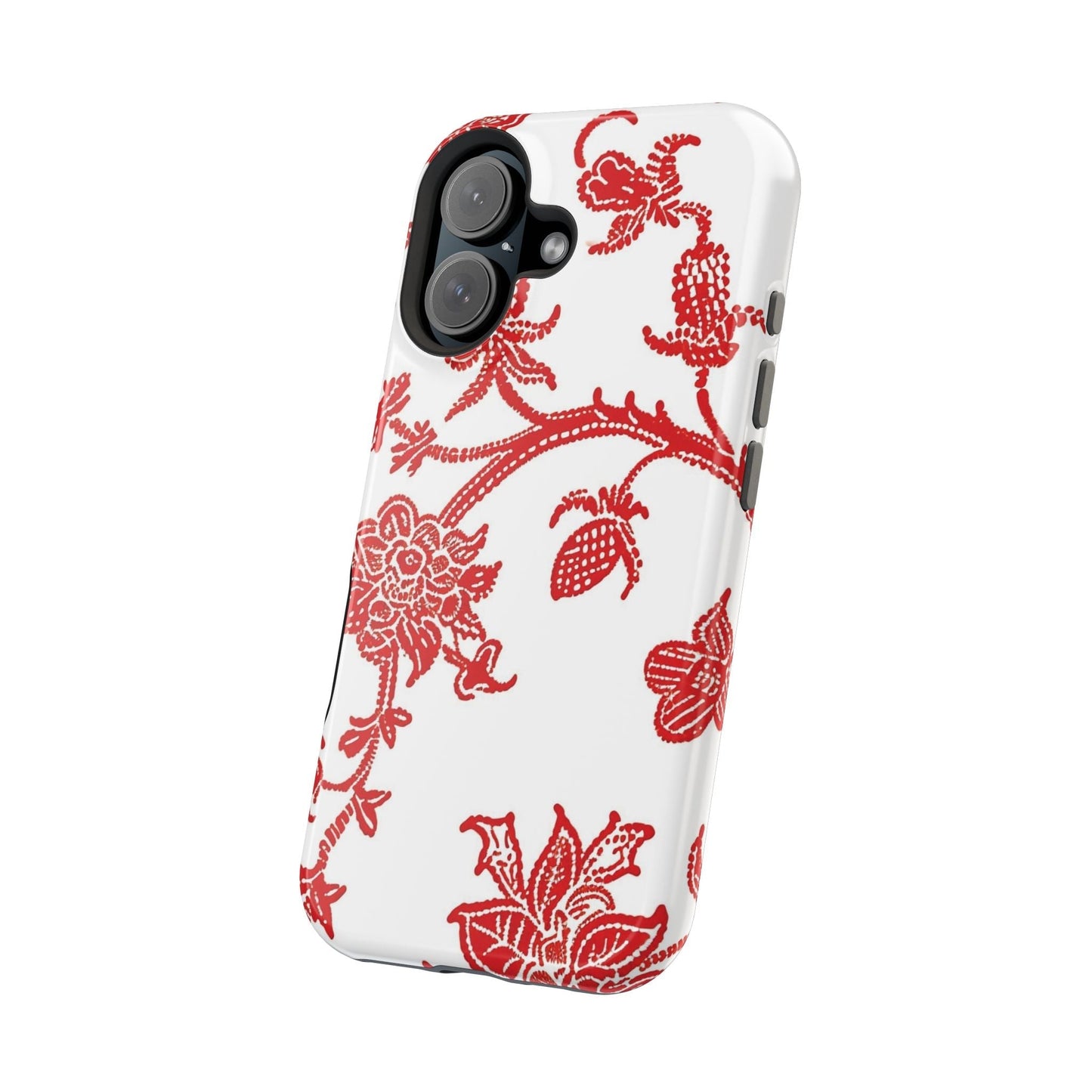 Floral Red Toile Magnetic Impact Phone Case - DIGITAL X