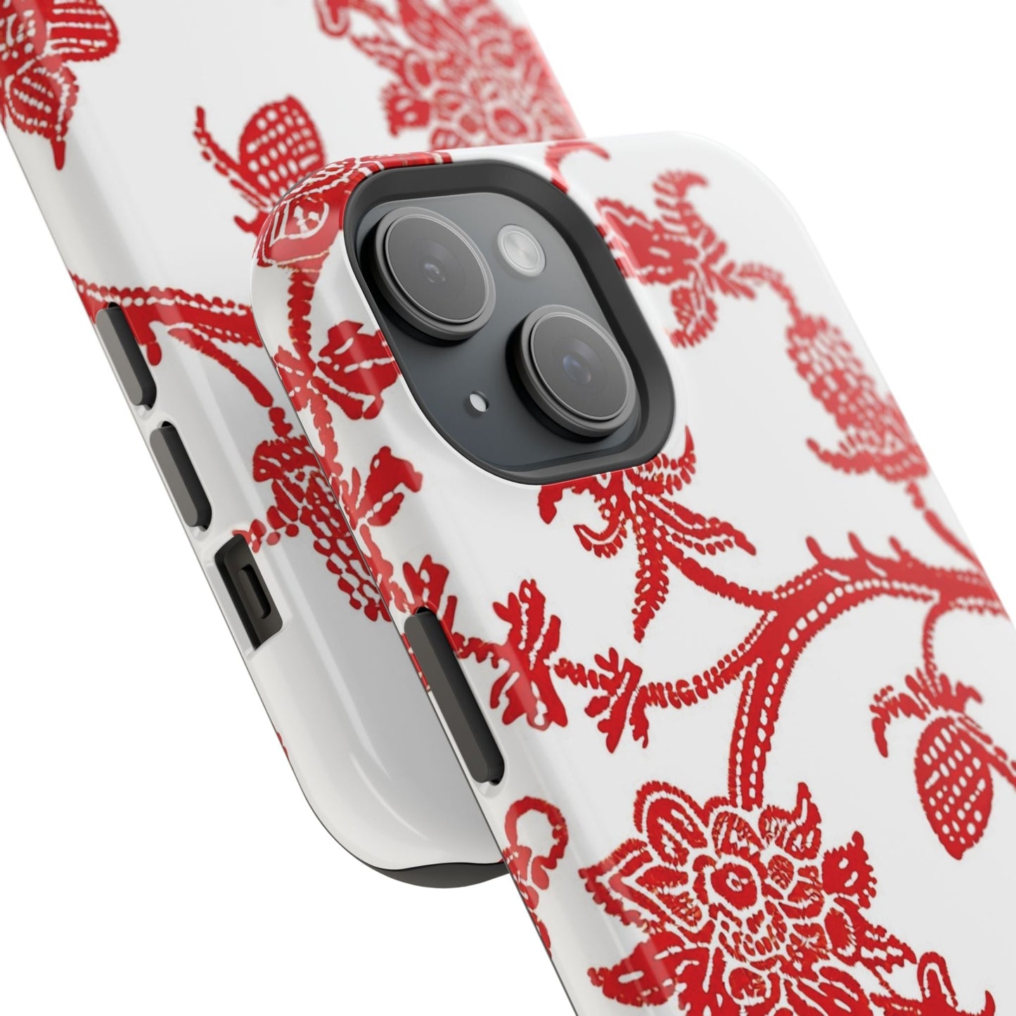 Floral Red Toile Magnetic Impact Phone Case - DIGITAL X