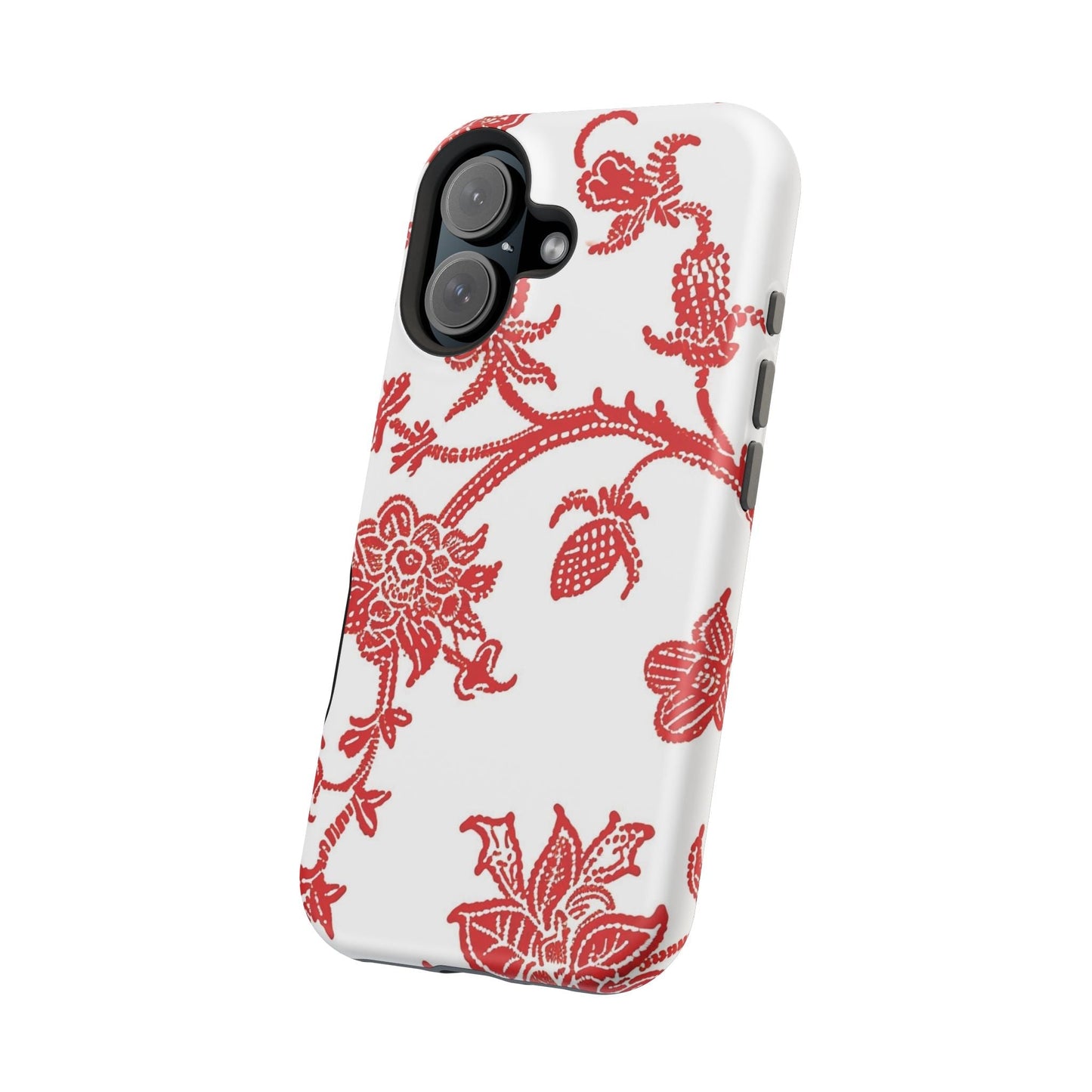 Floral Red Toile Magnetic Impact Phone Case - DIGITAL X