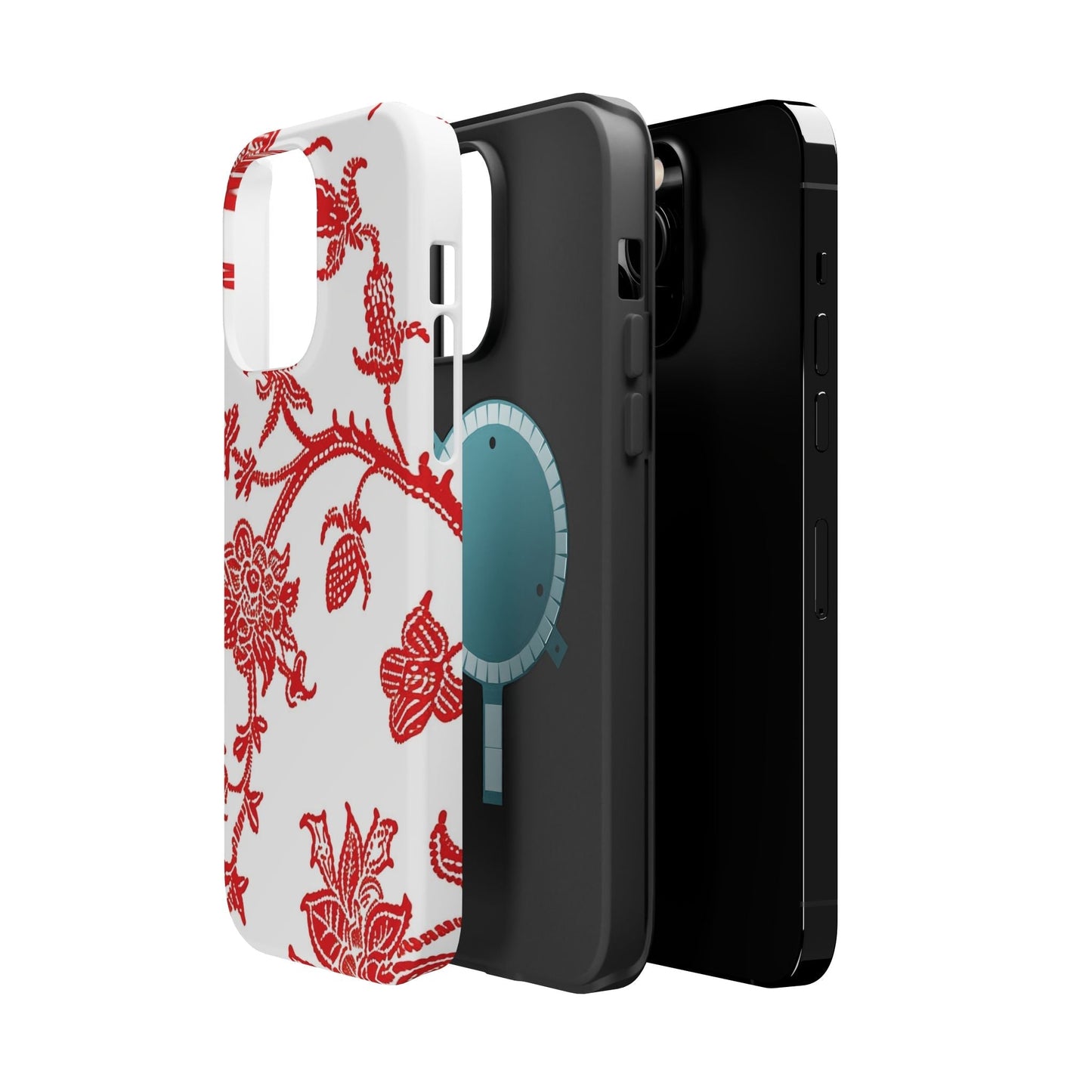 Floral Red Toile Magnetic Impact Phone Case - DIGITAL X