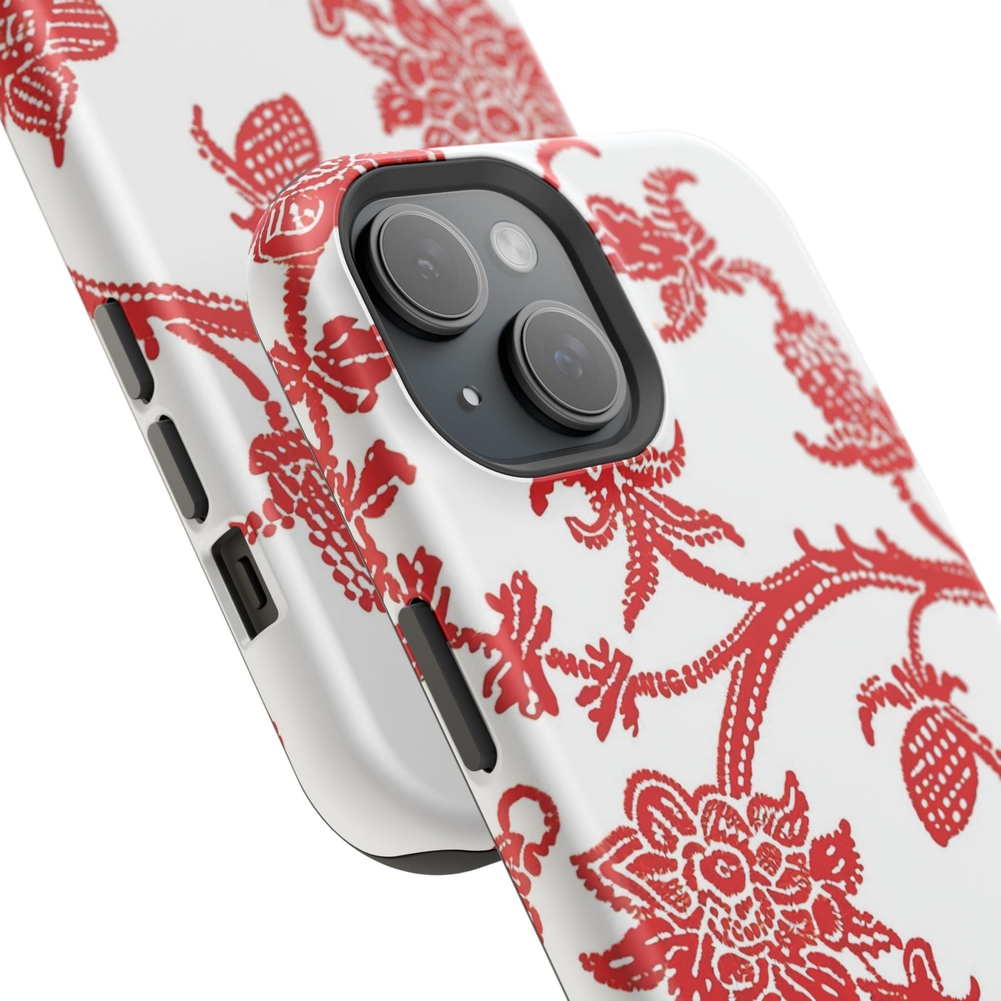 Floral Red Toile Magnetic Impact Phone Case - DIGITAL X