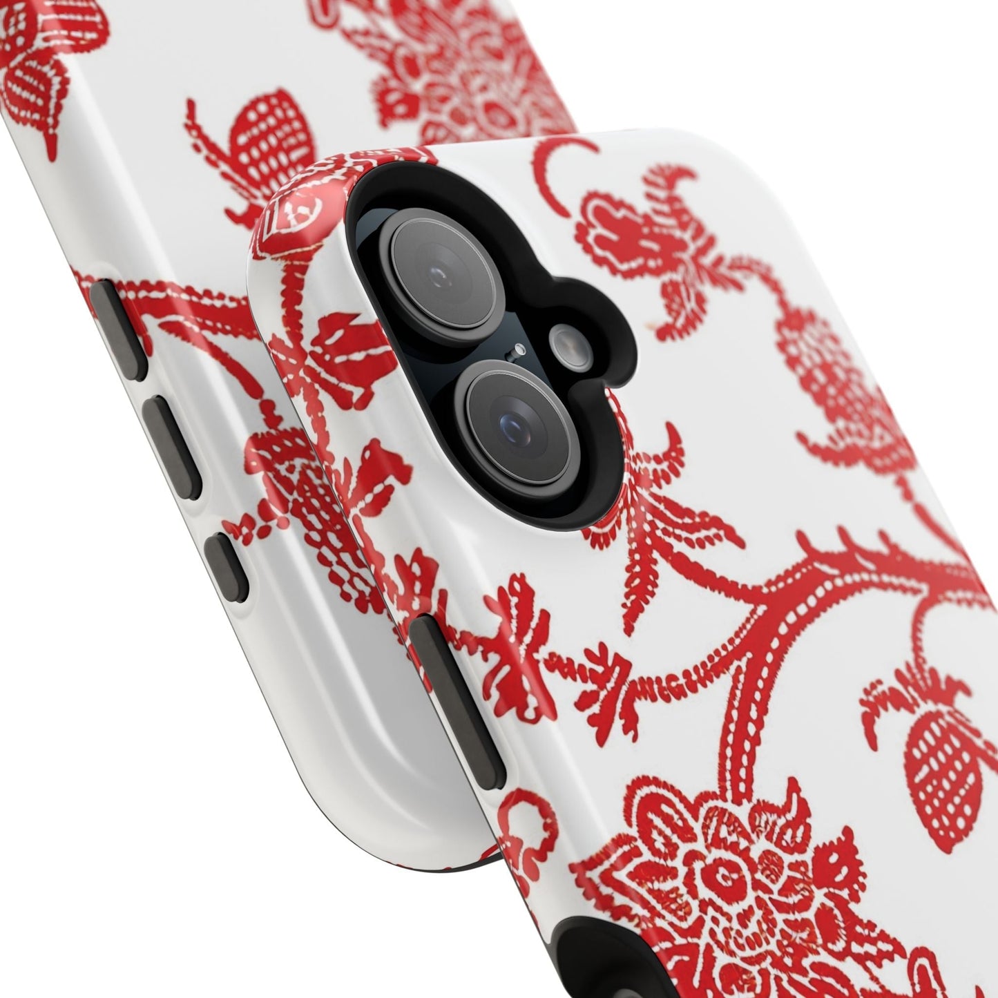 Floral Red Toile Magnetic Impact Phone Case - DIGITAL X