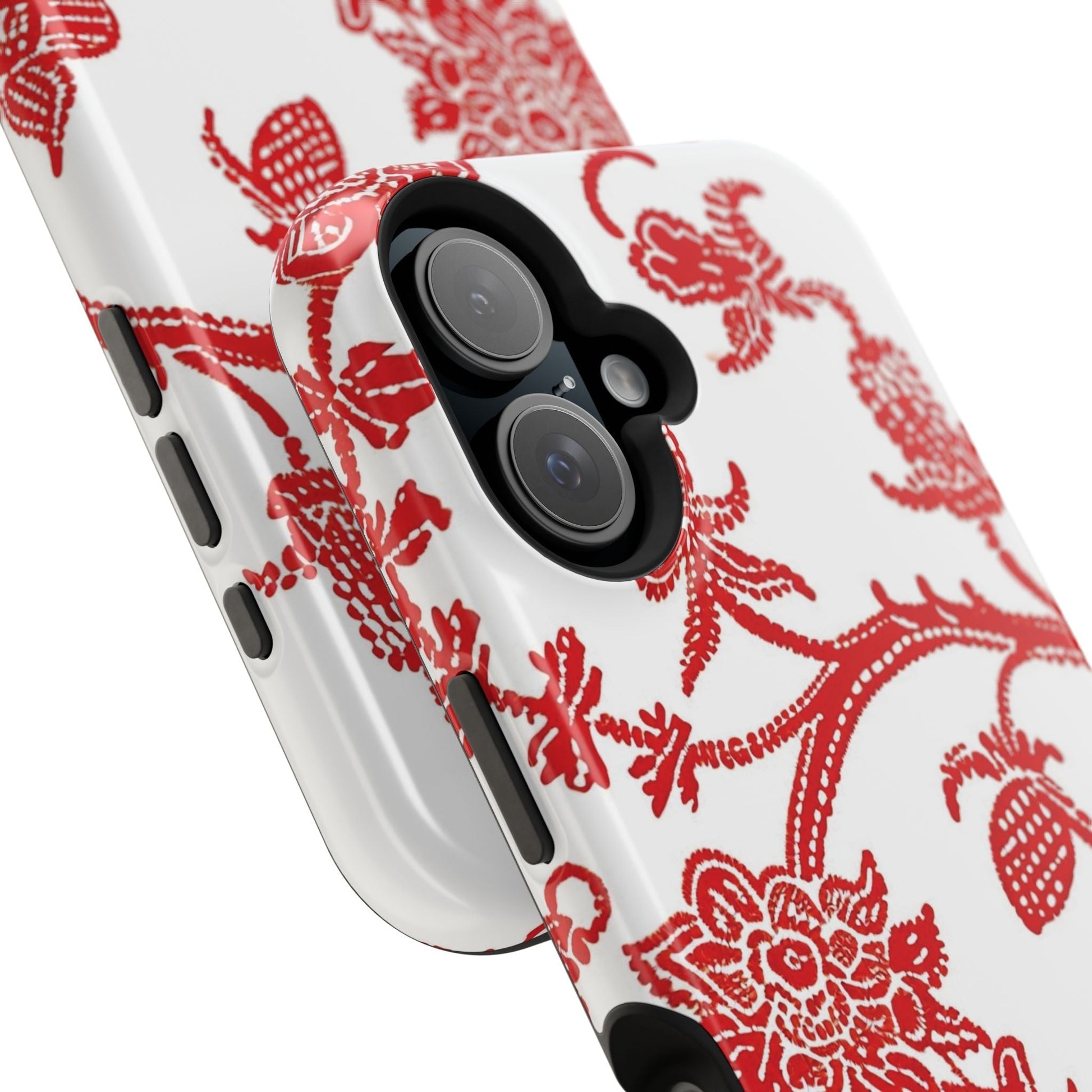 Floral Red Toile Magnetic Impact Phone Case - DIGITAL X