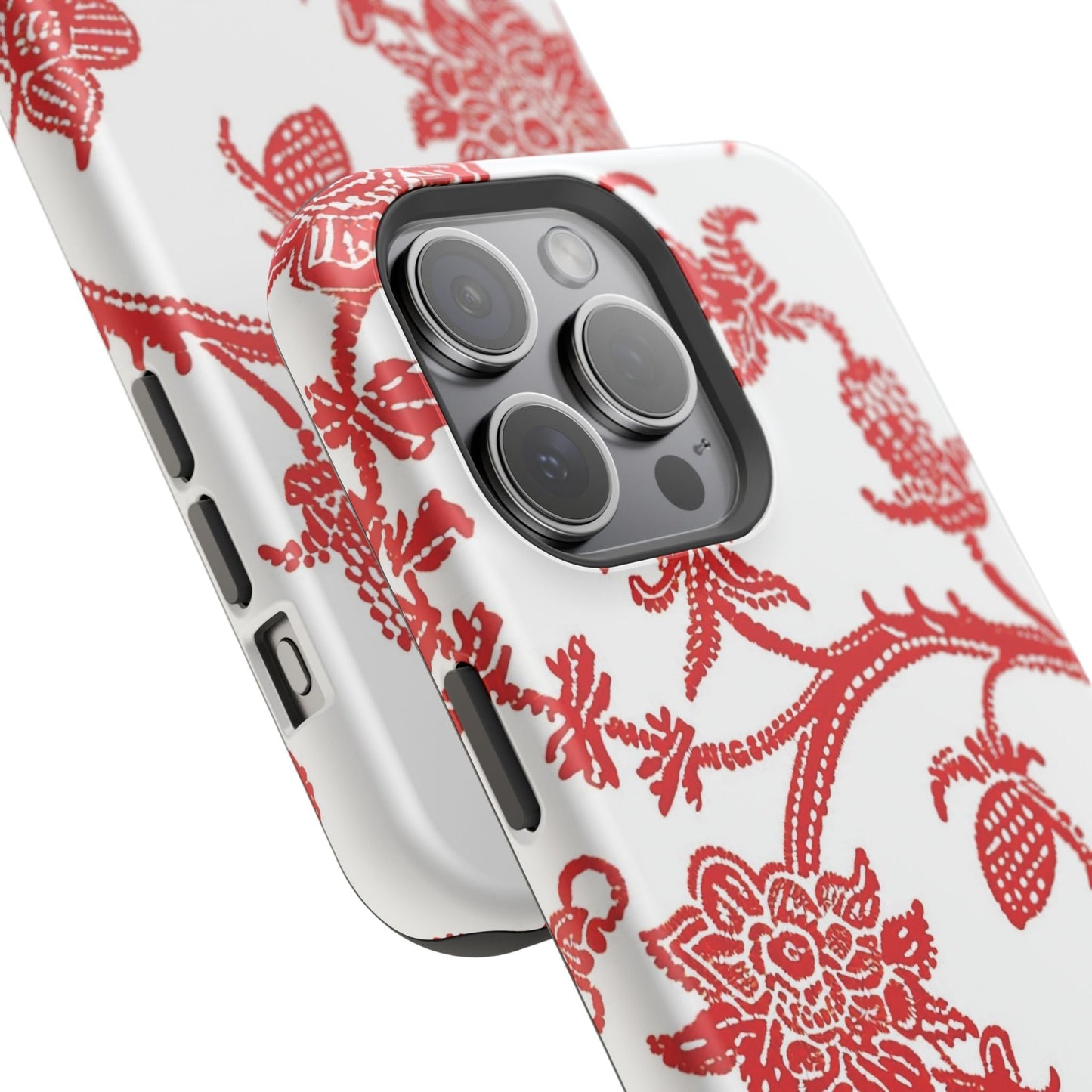 Floral Red Toile Magnetic Impact Phone Case - DIGITAL X