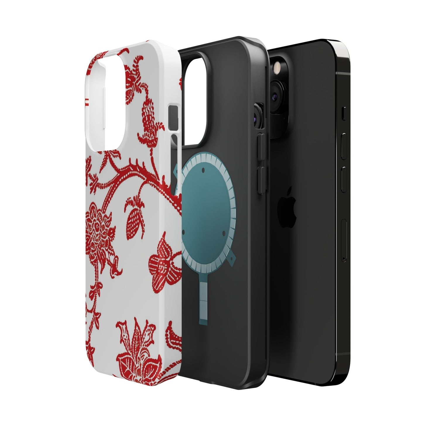 Floral Red Toile Magnetic Impact Phone Case - DIGITAL X
