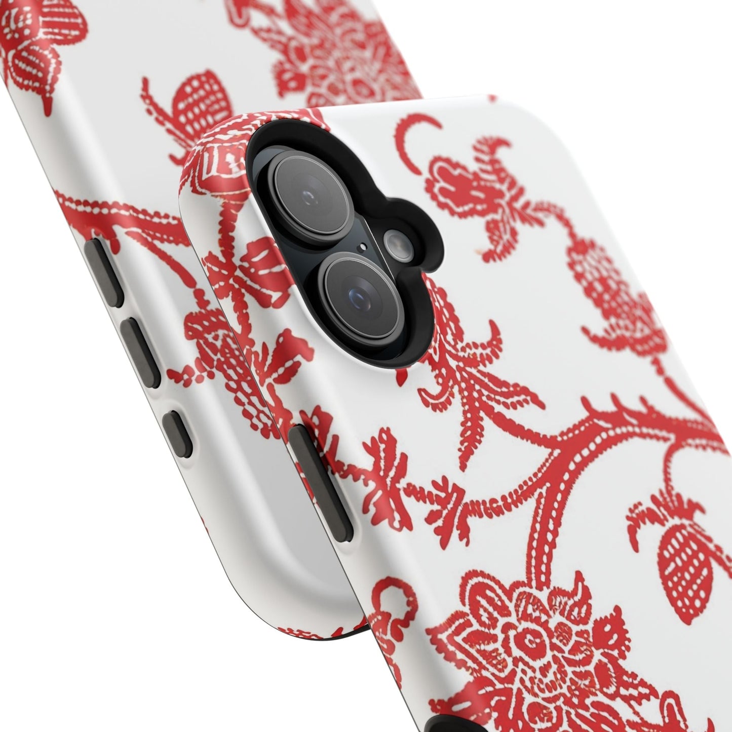 Floral Red Toile Magnetic Impact Phone Case - DIGITAL X