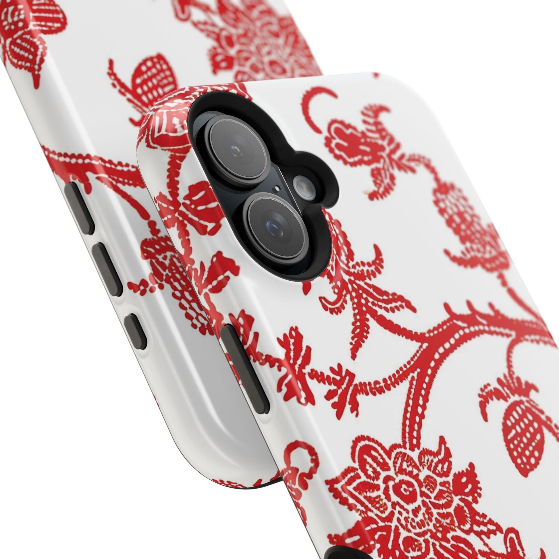 Floral Red Toile Magnetic Impact Phone Case - DIGITAL X