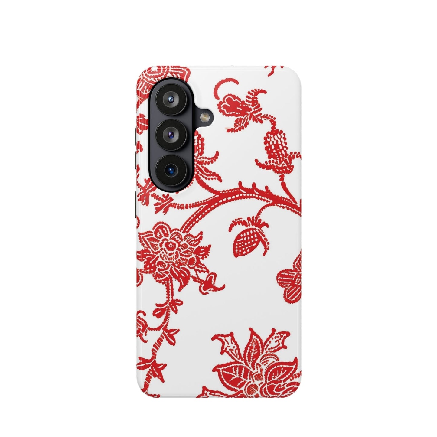 Floral Red Toile Magnetic Impact Phone Case - DIGITAL X
