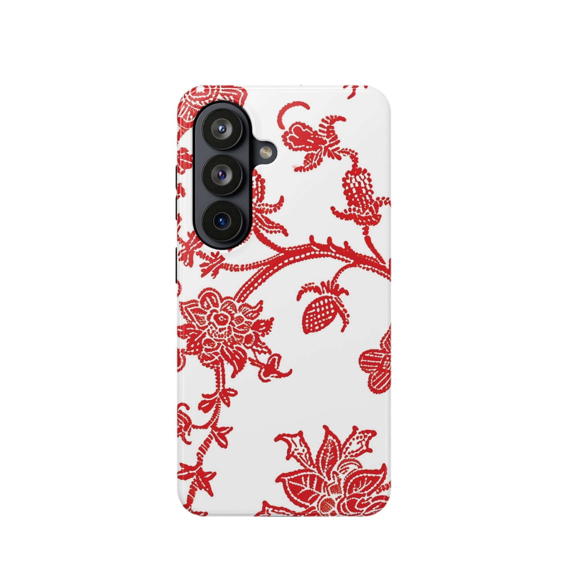 Floral Red Toile Magnetic Impact Phone Case - DIGITAL X