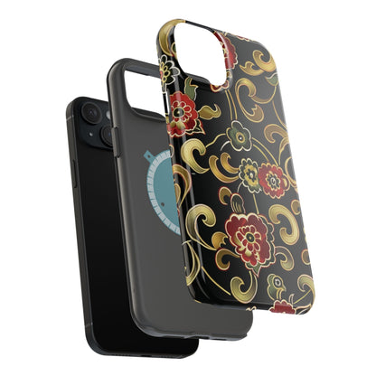 Floral Scroll Magnetic Impact - Resistant Phone Case - DIGITAL X