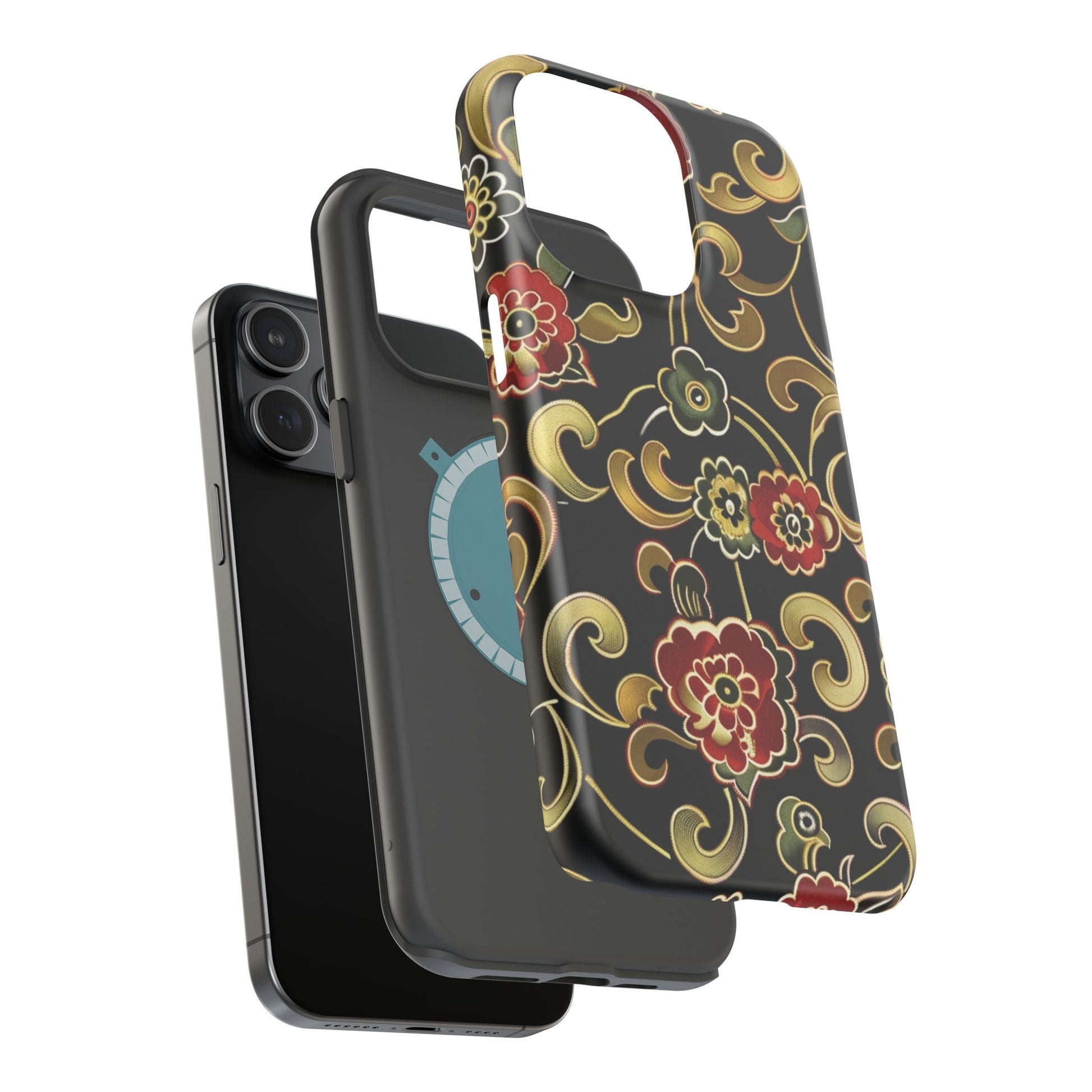 Floral Scroll Magnetic Impact - Resistant Phone Case - DIGITAL X