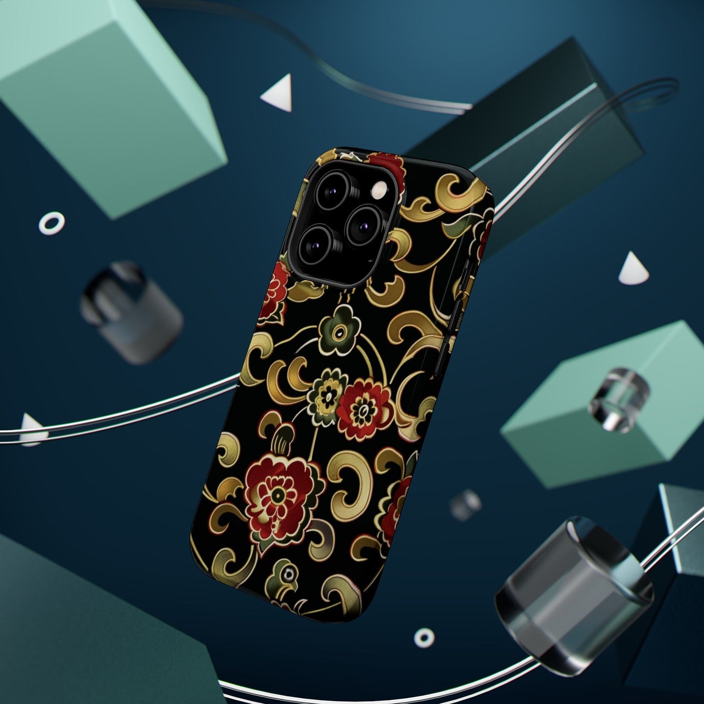 Floral Scroll Magnetic Impact - Resistant Phone Case - DIGITAL X
