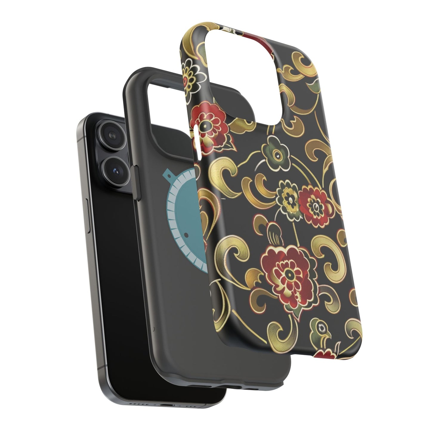 Floral Scroll Magnetic Impact - Resistant Phone Case - DIGITAL X