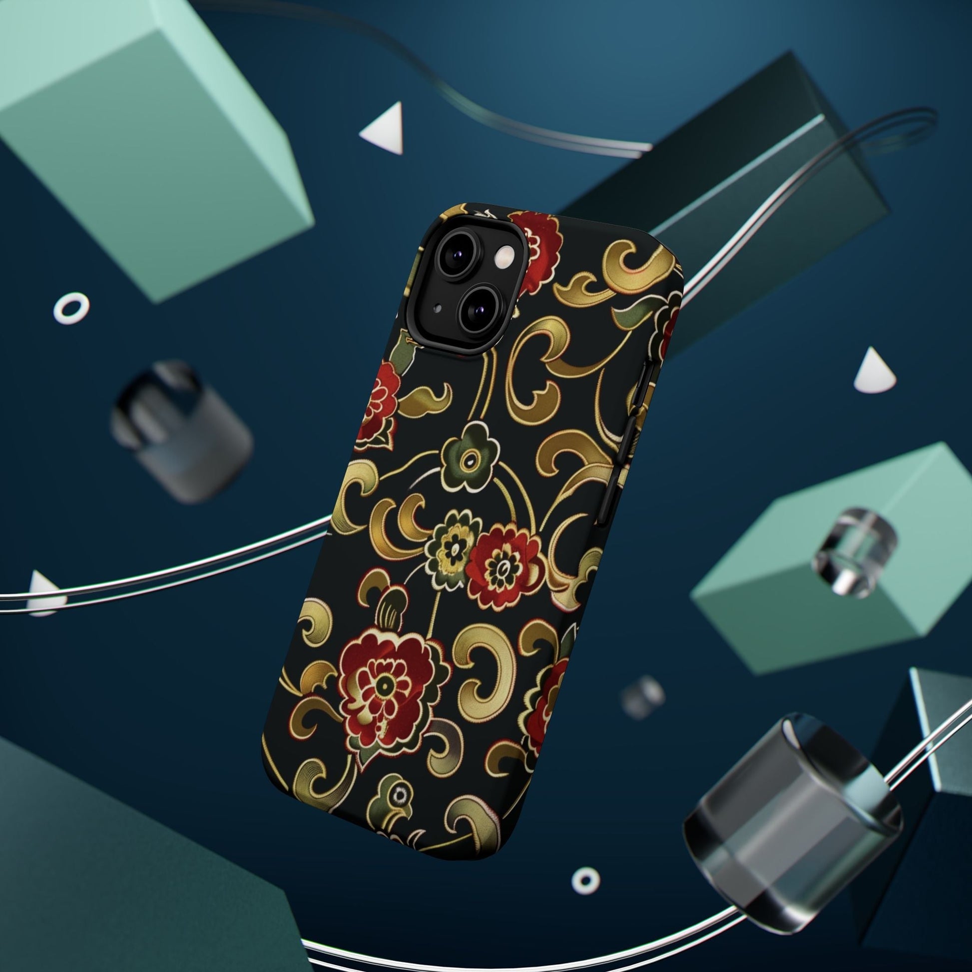 Floral Scroll Magnetic Impact - Resistant Phone Case - DIGITAL X