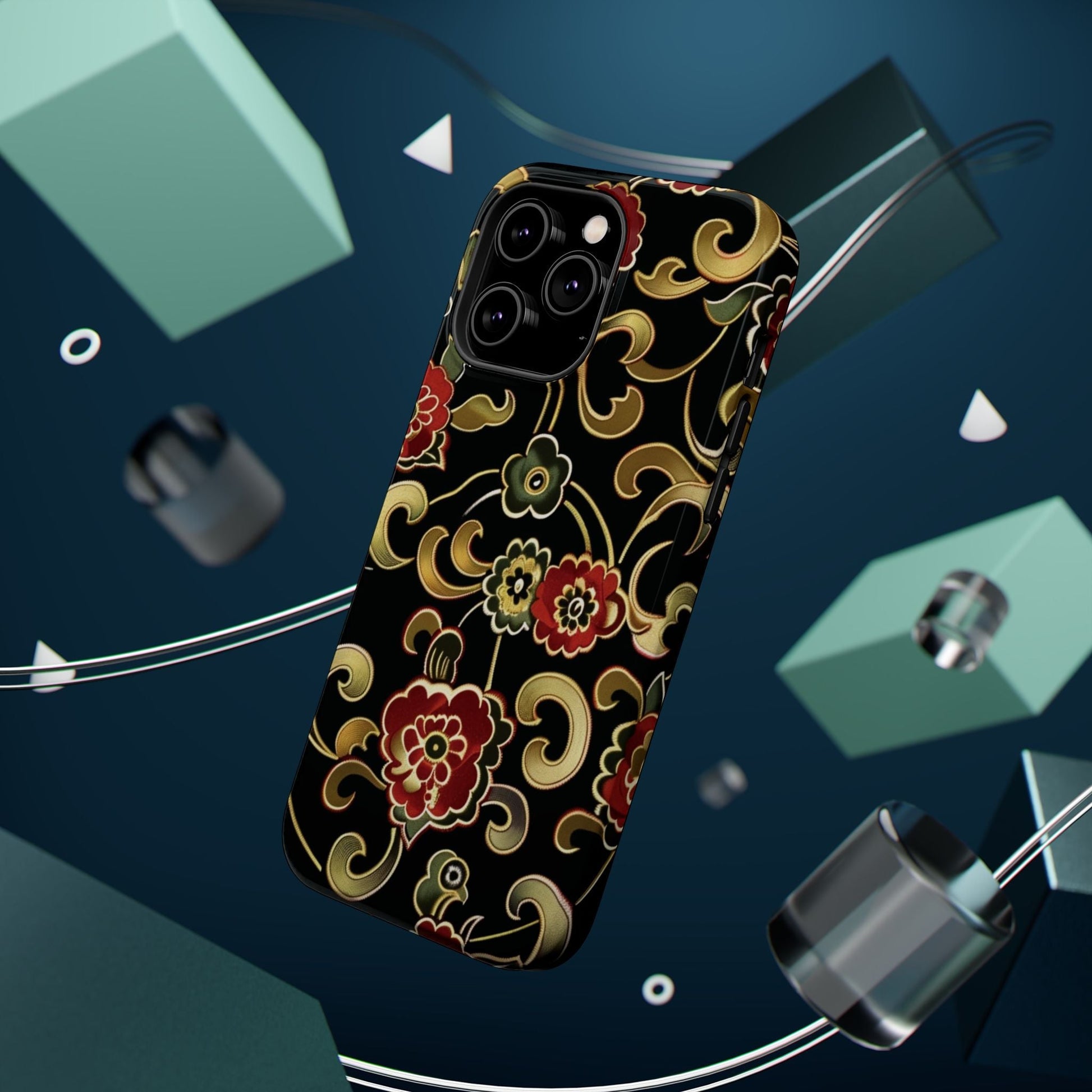Floral Scroll Magnetic Impact - Resistant Phone Case - DIGITAL X