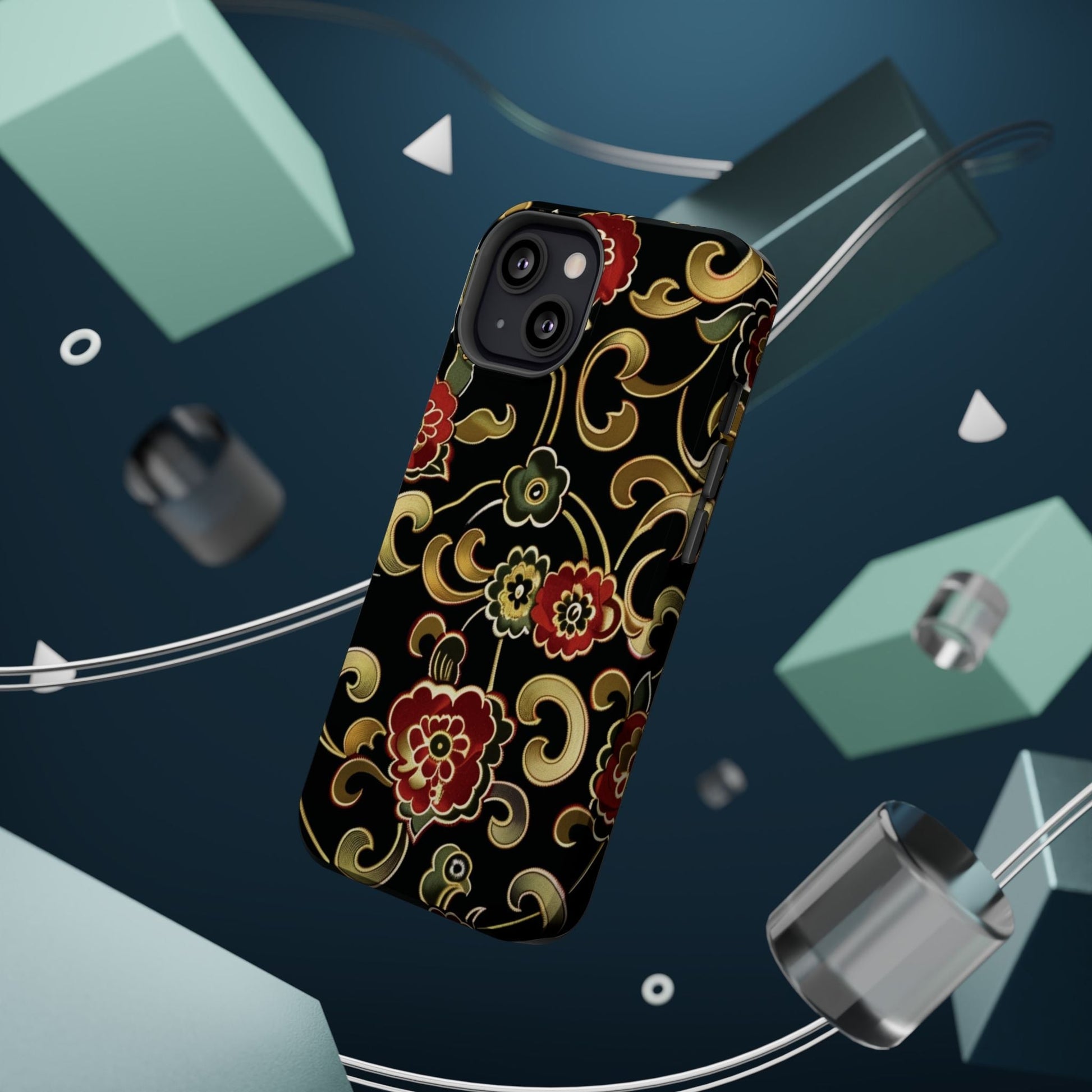 Floral Scroll Magnetic Impact - Resistant Phone Case - DIGITAL X