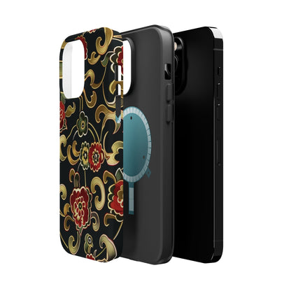 Floral Scroll Magnetic Impact - Resistant Phone Case - DIGITAL X