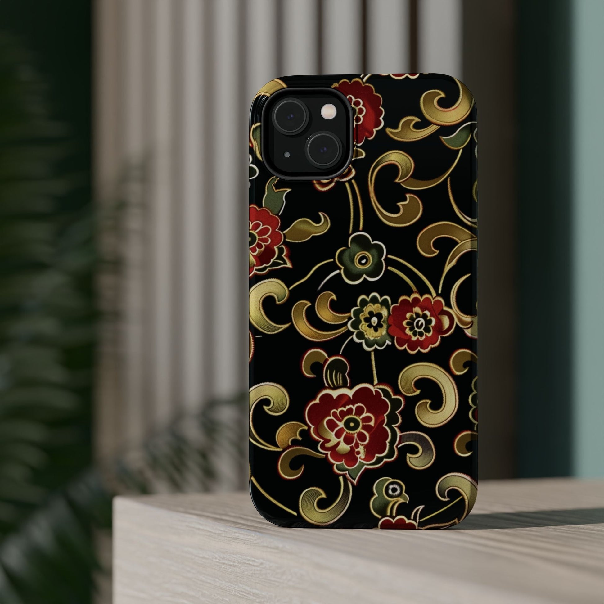 Floral Scroll Magnetic Impact - Resistant Phone Case - DIGITAL X