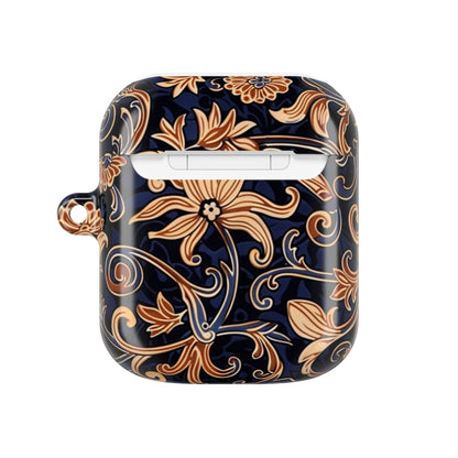 Floral Swirl AirPod Case – Navy & Gold Vintage Pattern - DIGITAL X