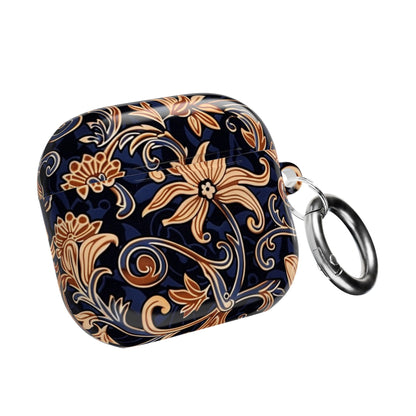 Floral Swirl AirPod Case – Navy & Gold Vintage Pattern - DIGITAL X
