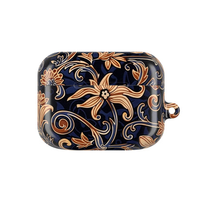 Floral Swirl AirPod Case – Navy & Gold Vintage Pattern - DIGITAL X