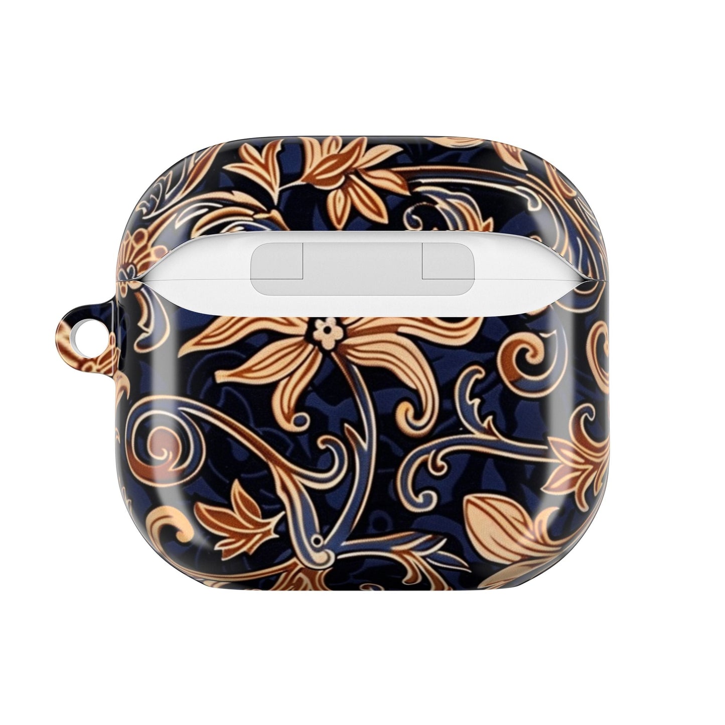 Floral Swirl AirPod Case – Navy & Gold Vintage Pattern - DIGITAL X