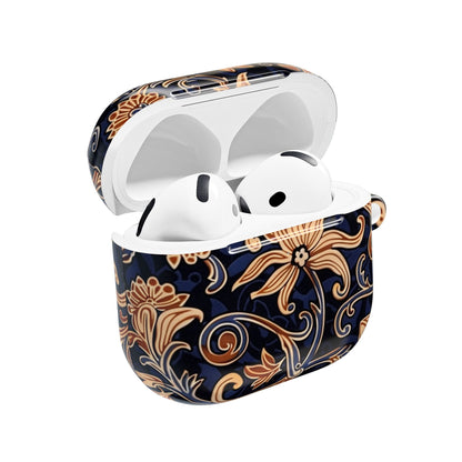 Floral Swirl AirPod Case – Navy & Gold Vintage Pattern - DIGITAL X