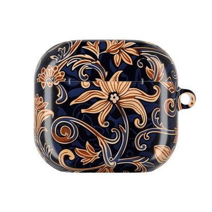 Floral Swirl AirPod Case – Navy & Gold Vintage Pattern - DIGITAL X