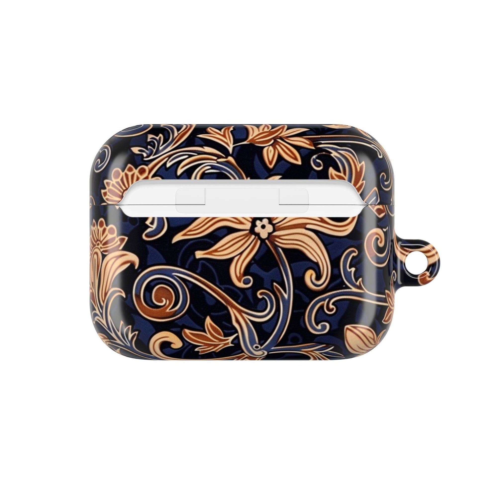 Floral Swirl AirPod Case – Navy & Gold Vintage Pattern - DIGITAL X