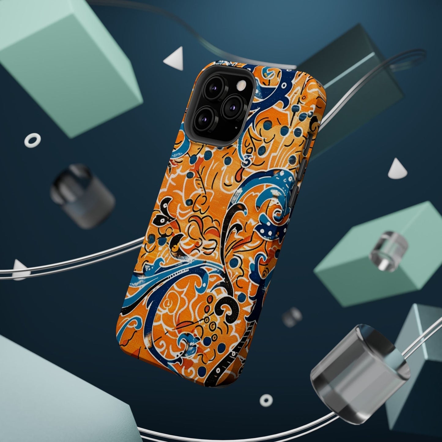Floral Swirl Magnetic Impact - Resistant Phone Case - DIGITAL X
