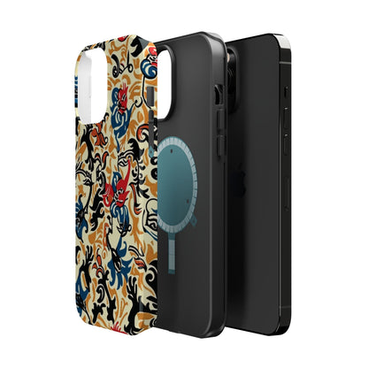 Floral Tattoo - Style Magnetic Phone Case — Impact - Resistant - DIGITAL X