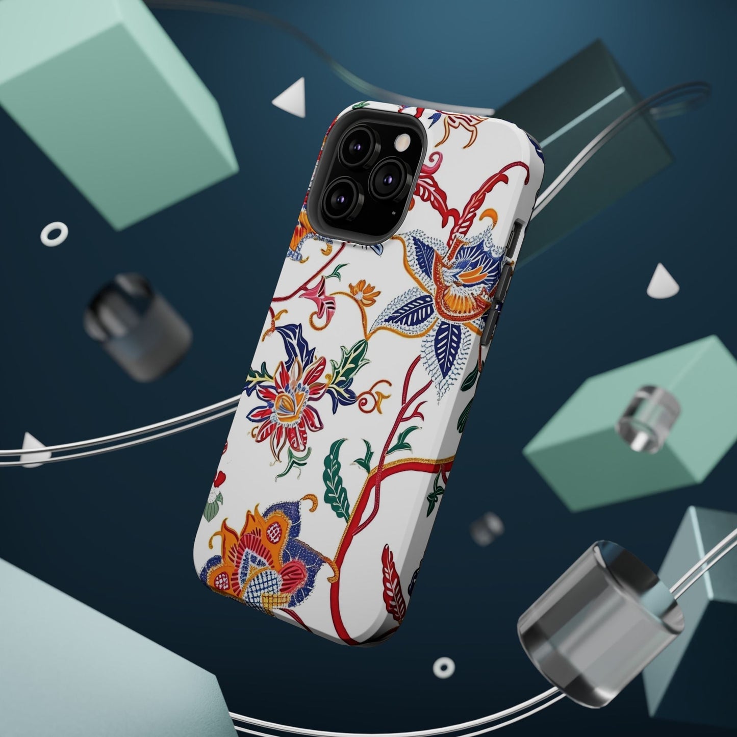 Floral Tile Magnetic Impact Phone Case - DIGITAL X