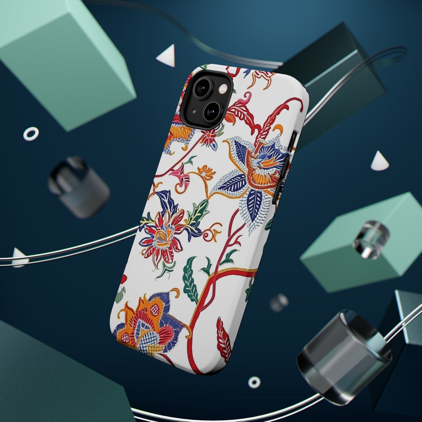 Floral Tile Magnetic Impact Phone Case - DIGITAL X