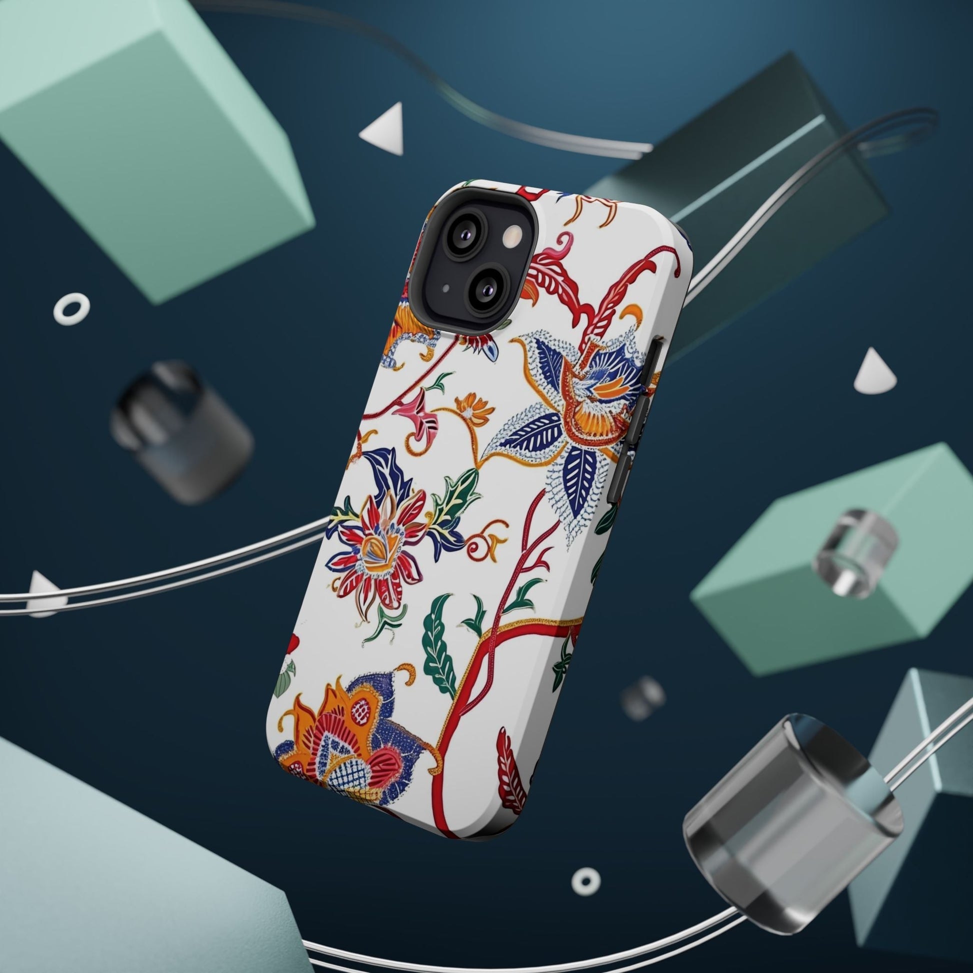 Floral Tile Magnetic Impact Phone Case - DIGITAL X