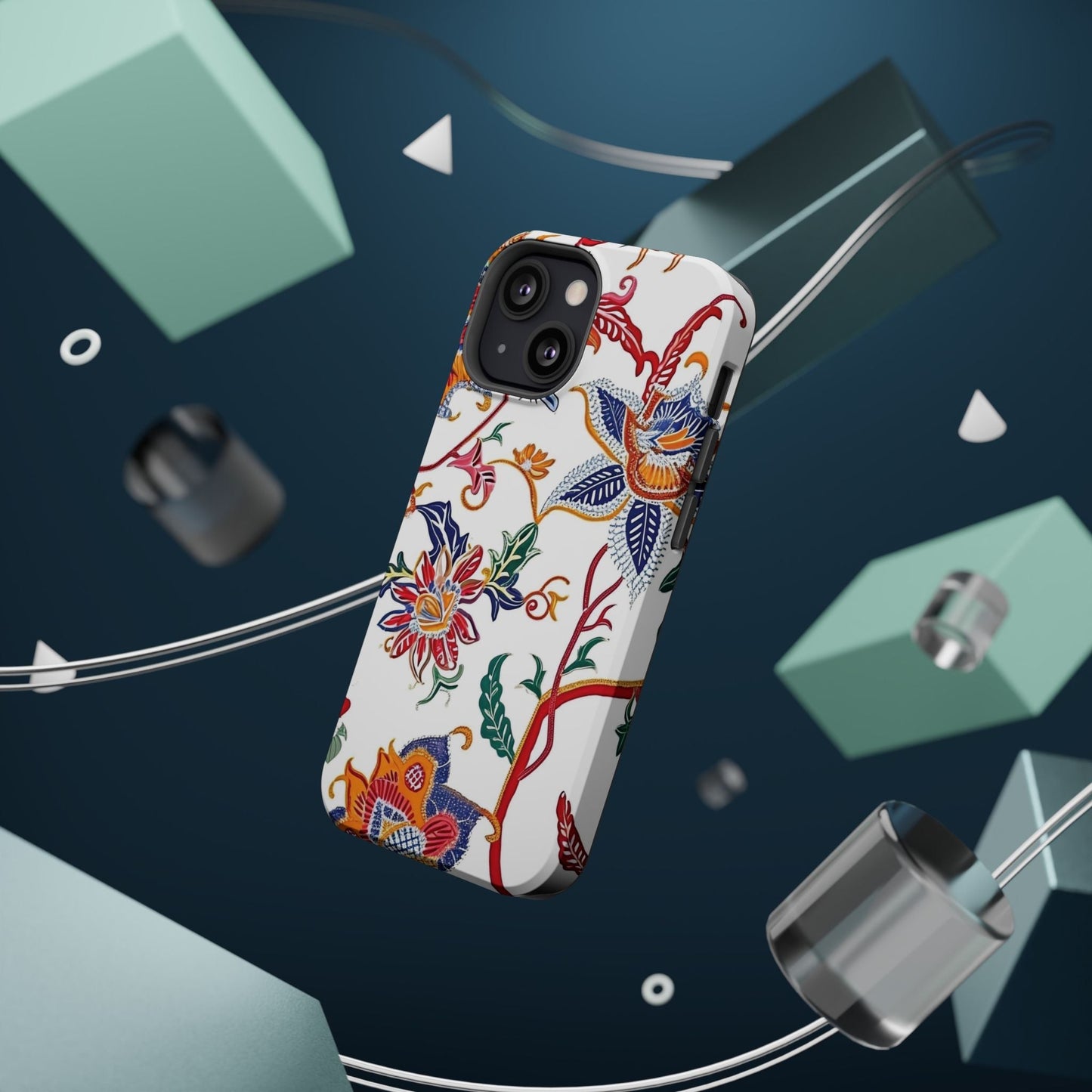 Floral Tile Magnetic Impact Phone Case - DIGITAL X
