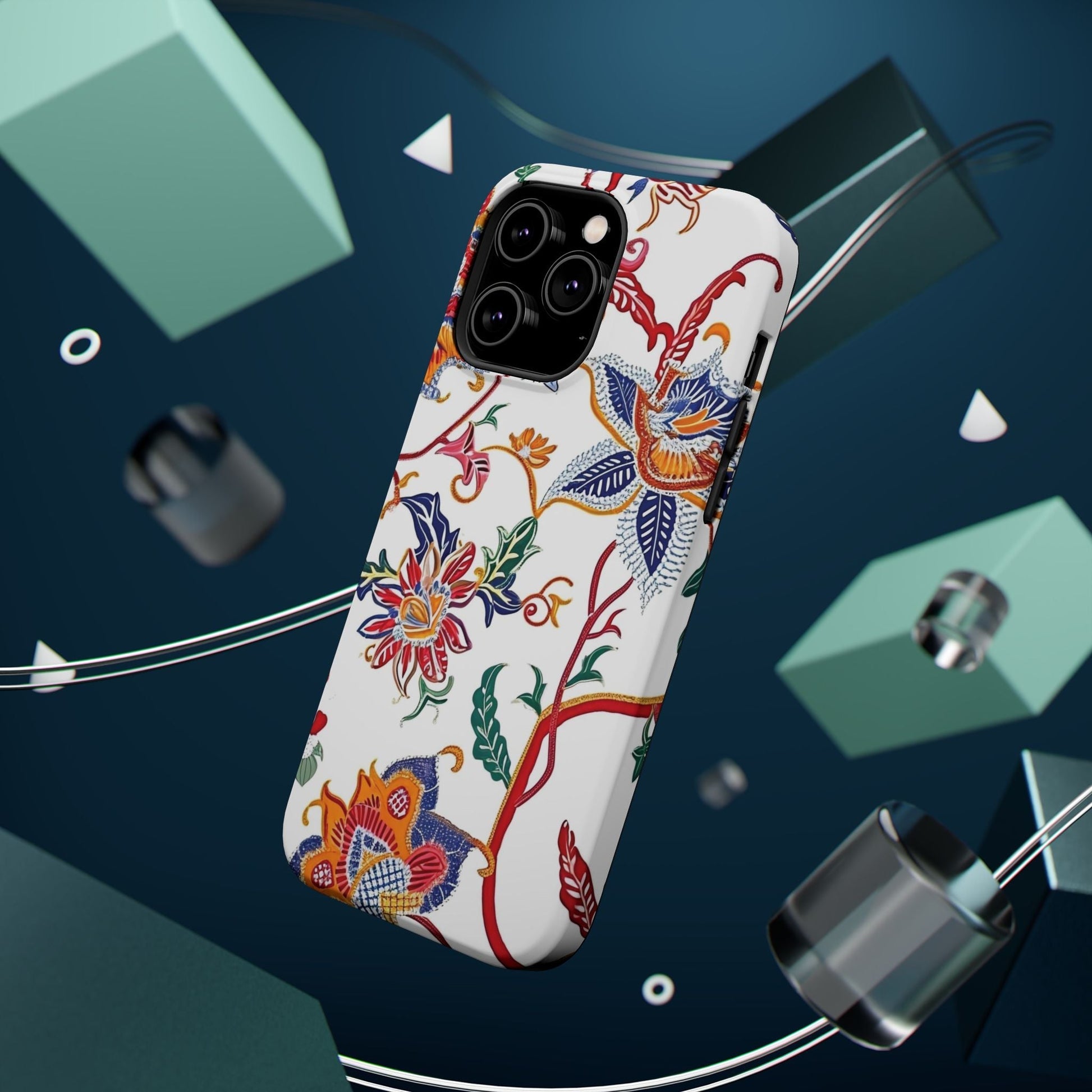Floral Tile Magnetic Impact Phone Case - DIGITAL X