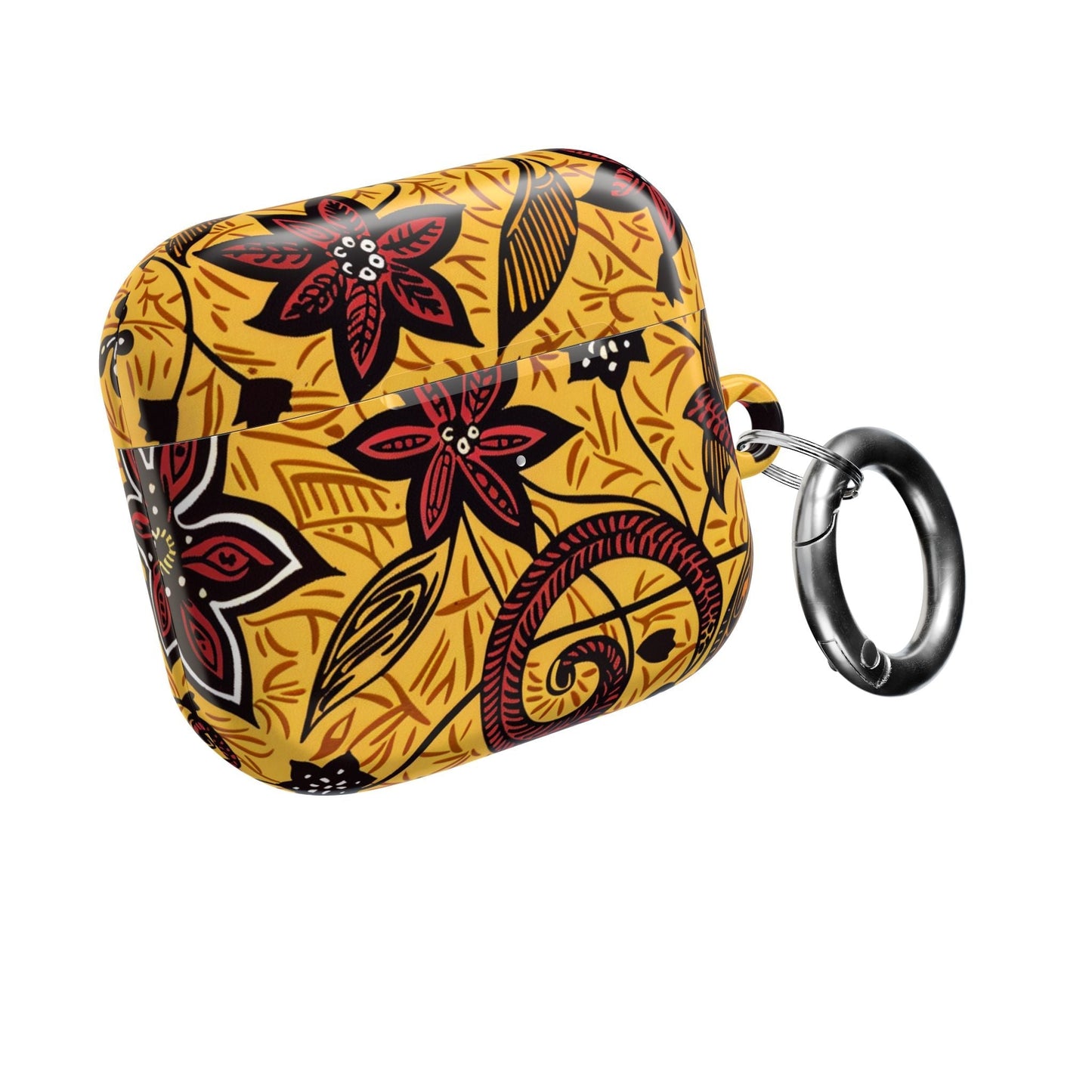Floral Tribal AirPod Case — Yellow & Red Island Print Protective Cover - DIGITAL X