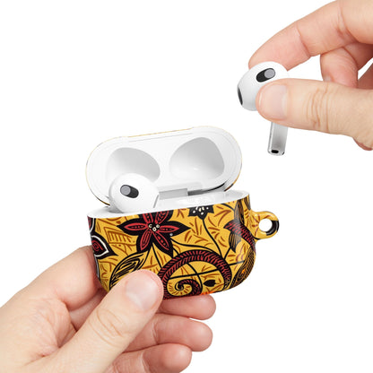 Floral Tribal AirPod Case — Yellow & Red Island Print Protective Cover - DIGITAL X