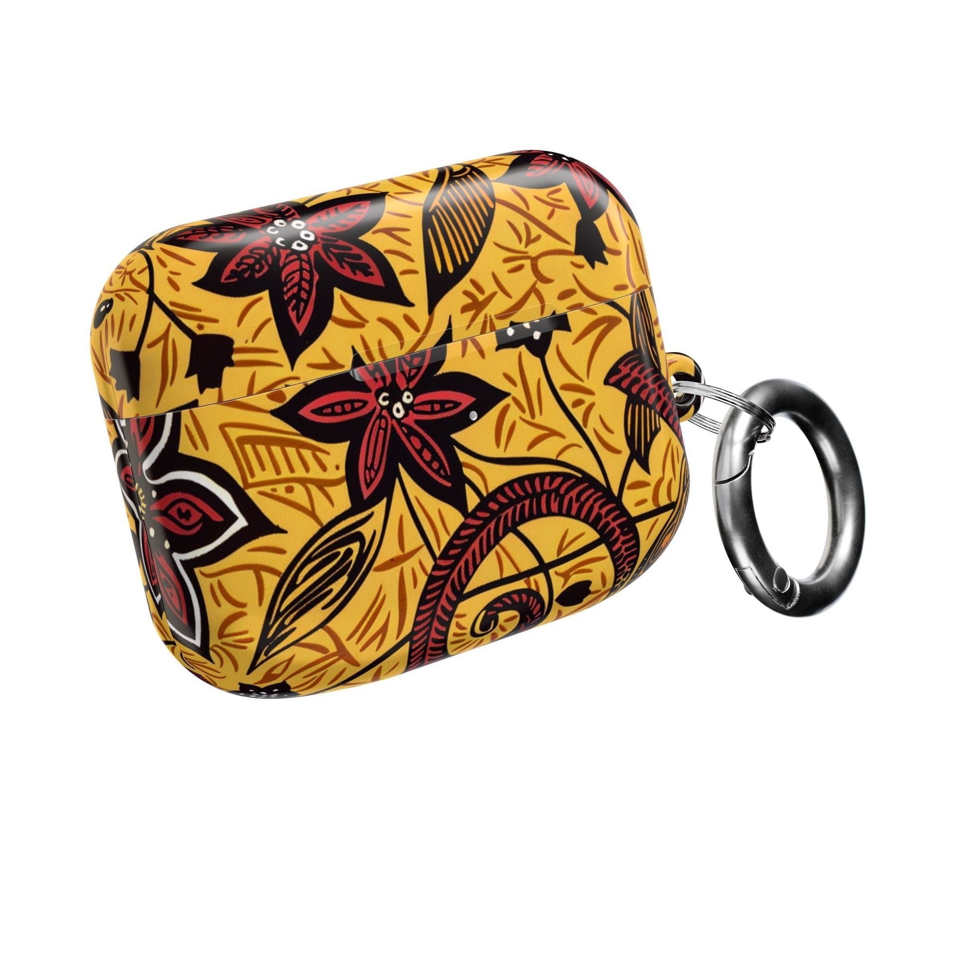 Floral Tribal AirPod Case — Yellow & Red Island Print Protective Cover - DIGITAL X