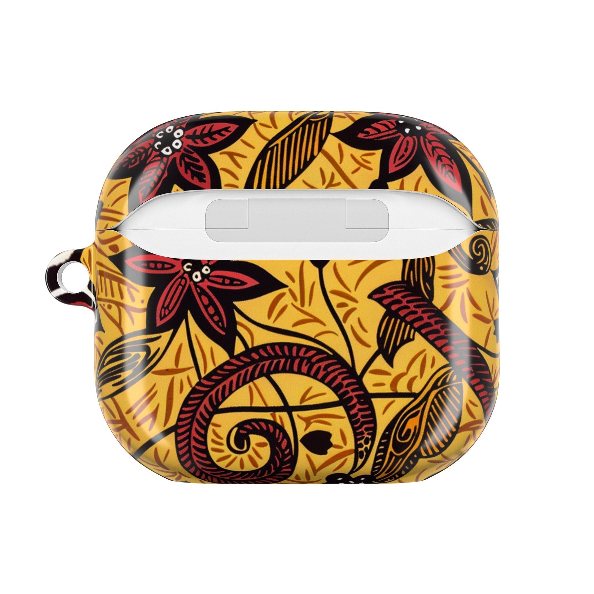 Floral Tribal AirPod Case — Yellow & Red Island Print Protective Cover - DIGITAL X