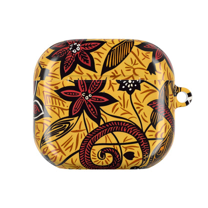 Floral Tribal AirPod Case — Yellow & Red Island Print Protective Cover - DIGITAL X